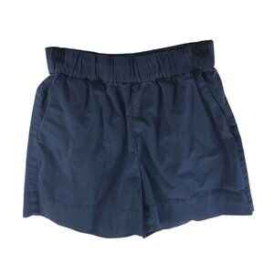 Everlane Womens The Easy Short Navy Elastic Waist Relaxed Size 4? Cotton Blend